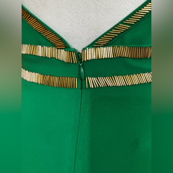 XSCAPE Green & Gold Formal Halter Gown - Picture 7 of 10